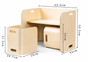 Kaivo Montessori Tafel & Stoel Set – 4-in-1 Houten Speelmeubel