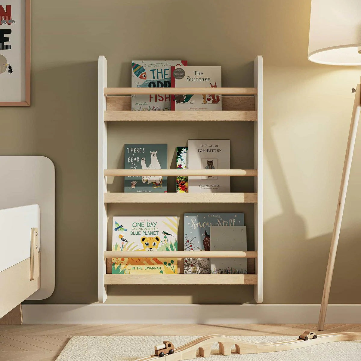 Kaivo Montessori Kinderboekenrek voor aan de Muur