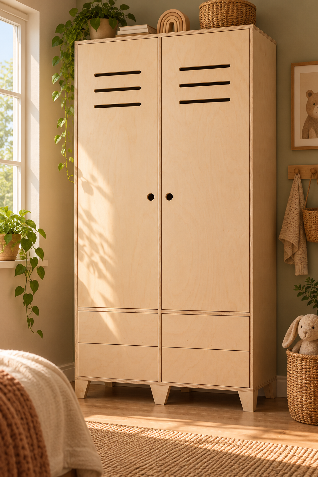 Armoire à vêtements Kaivo Helsinki 2 portes & 4 tiroirs