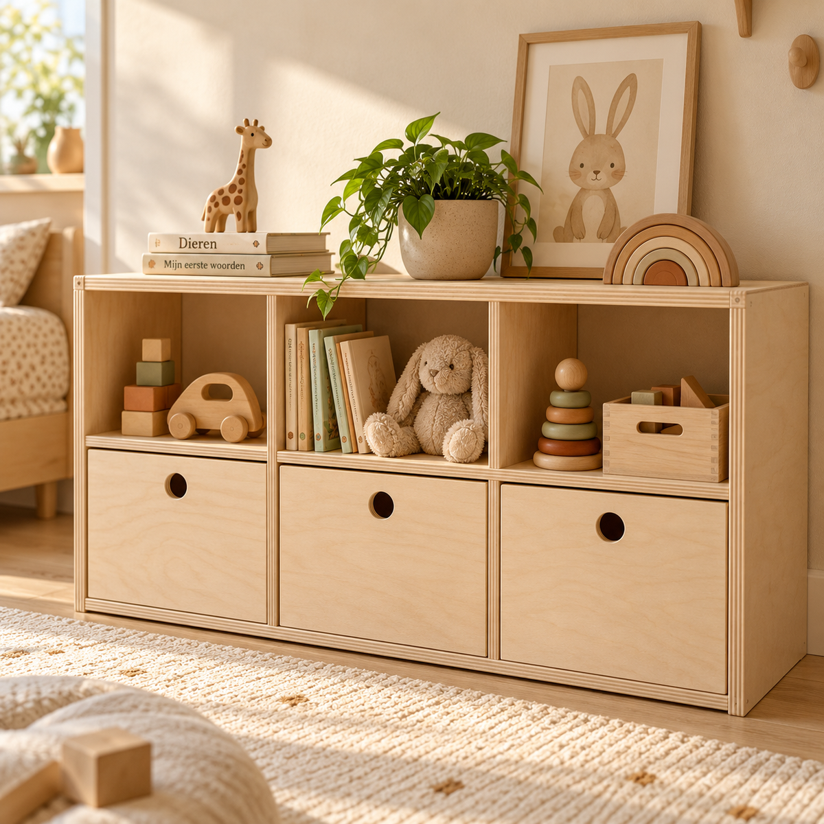Meuble à jouets Kaivo avec bacs de rangement Berlin