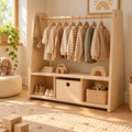 Portant à vêtements Montessori Kaivo avec espace de rangement Ayr