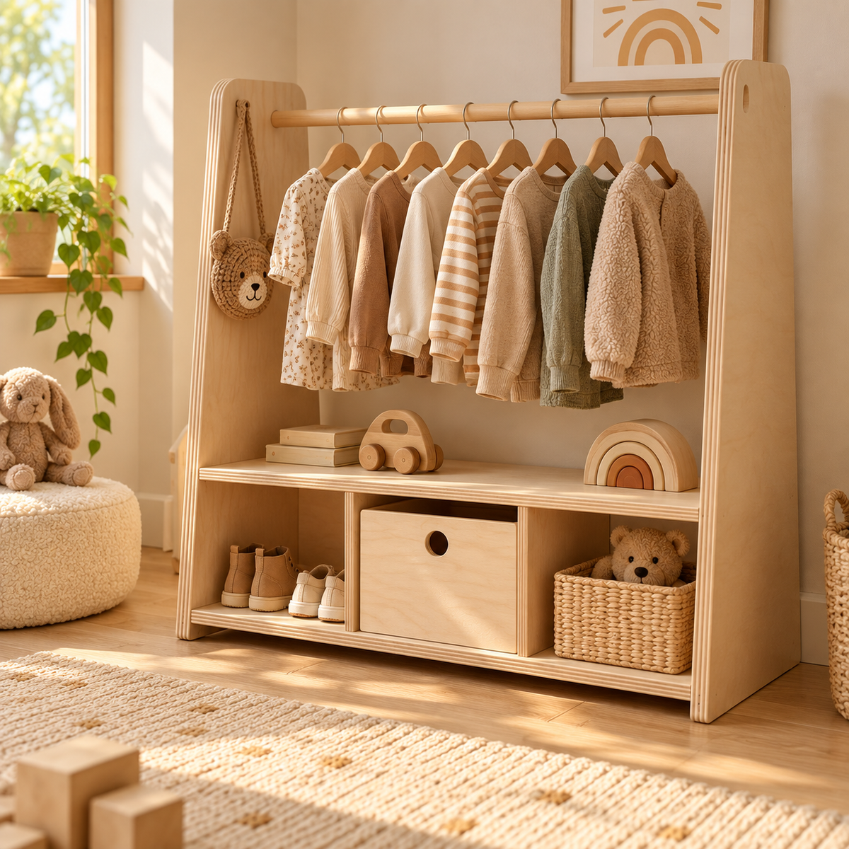 Kaivo Montessori Kledingrek met Opbergruimte Ayr