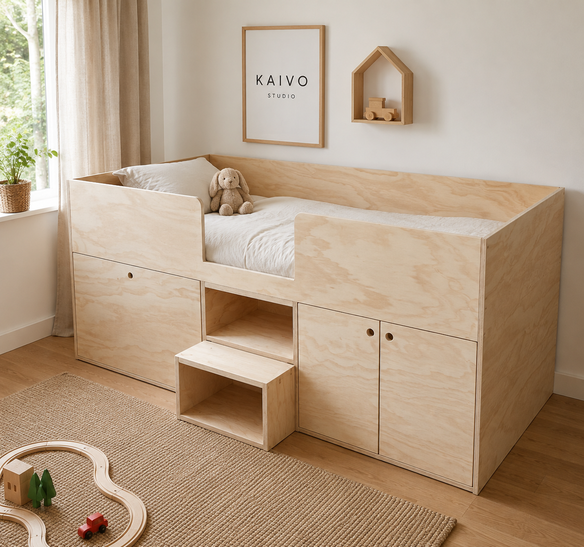 Kaivo Montessori Kajuitbed met Opbergruimte