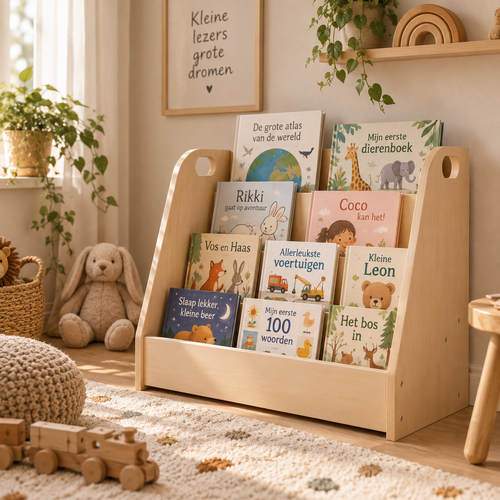 Kaivo Montessori Boekenrek Houten Kinderboekenkast