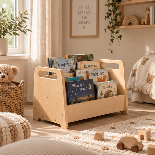 Kaivo Montessori Boekenrek  Houten Kinderboekenrek