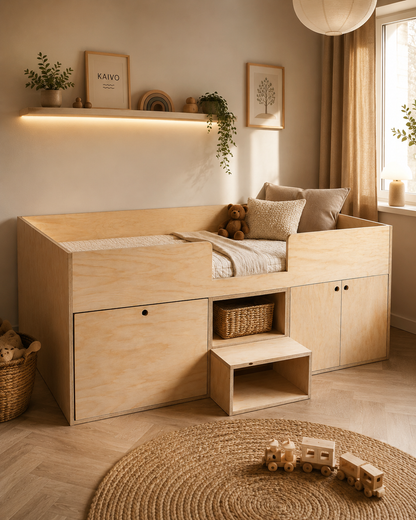 Kaivo Montessori Kajuitbed met Opbergruimte