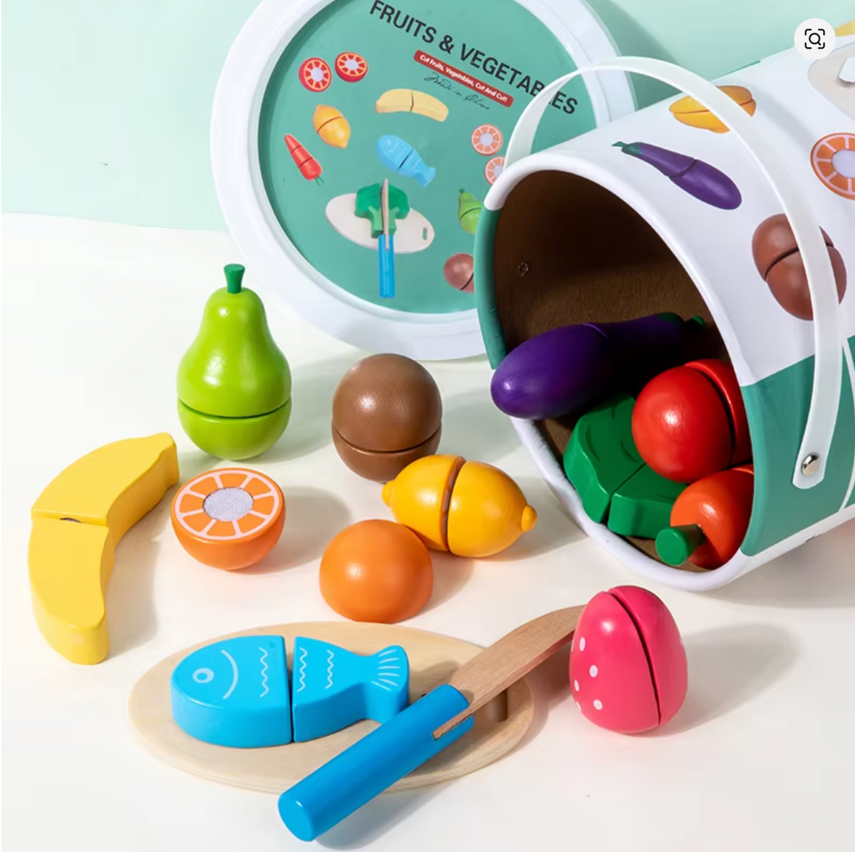 Kaivo Montessori Houten Fruit & Groente Snijset voor Kinderen