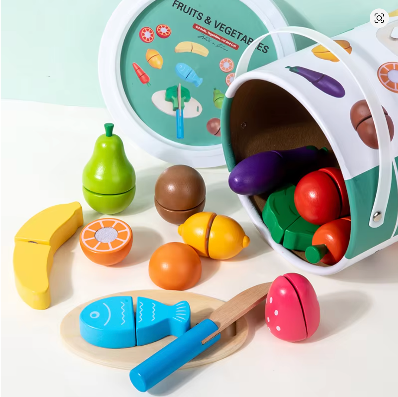 Kaivo Montessori Houten Fruit & Groente Snijset voor Kinderen