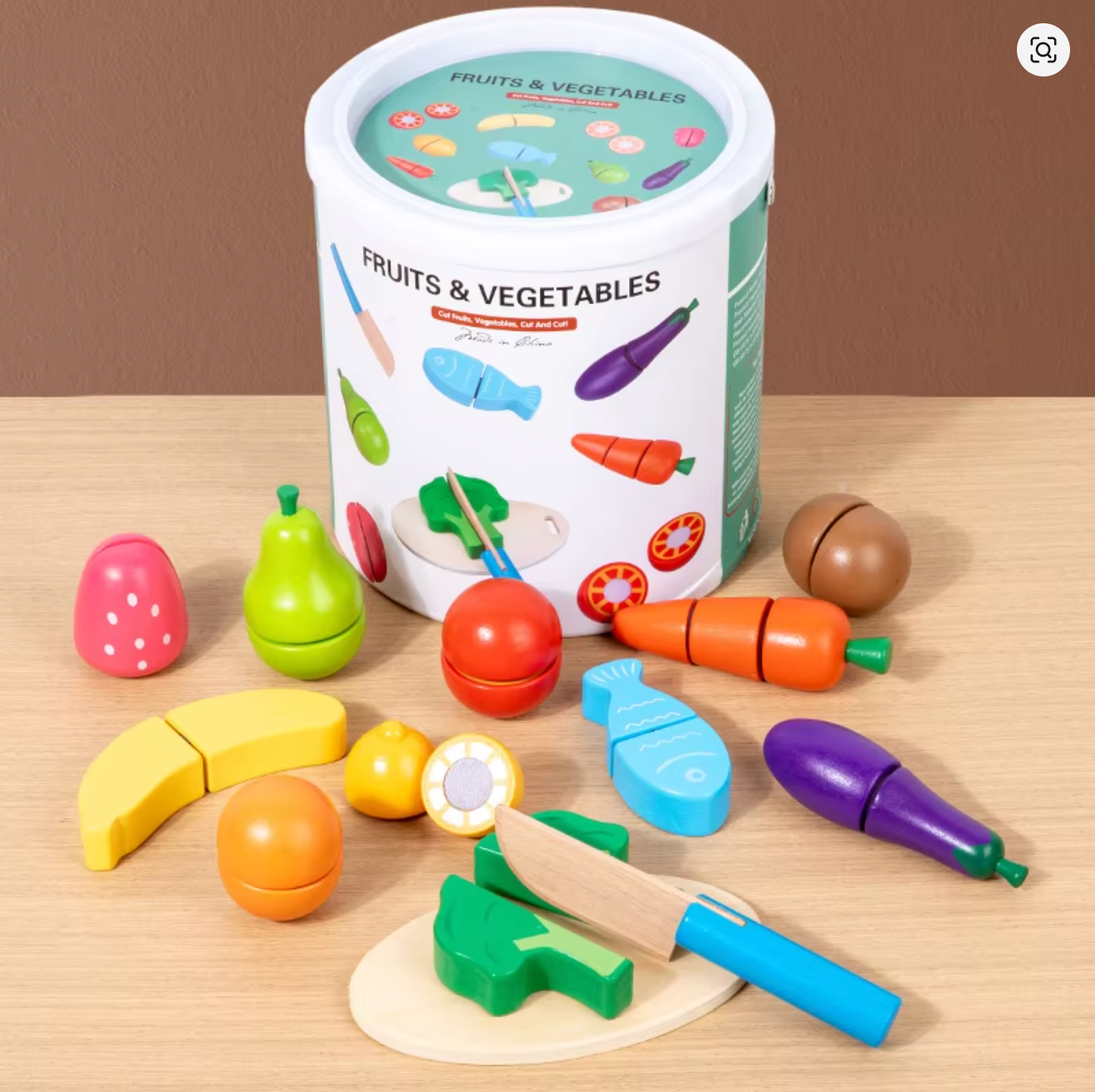 Kaivo Montessori Houten Fruit & Groente Snijset voor Kinderen