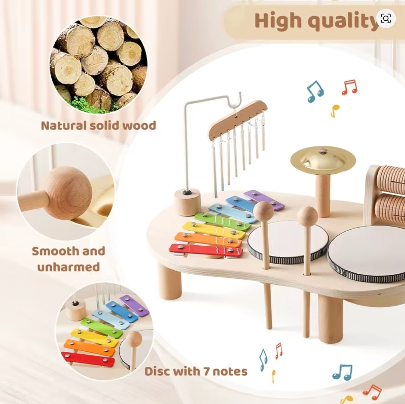 Kaivo Montessori Houten Muziektafel voor Kinderen